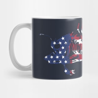 American Flag Angler Fish Skeleton American Fishing Mug